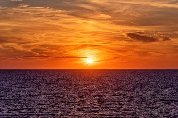 Захід Сонця Адріатичному Морі Чорногорії — стокове фото