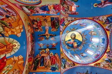 Belgrad, Sırbistan 08 Ağustos 2021: St. Alexander Nevsky Kilisesi. Bu, Sırbistan 'ın Belgrad başkentinde bir Sırp Ortodoks kilisesi..