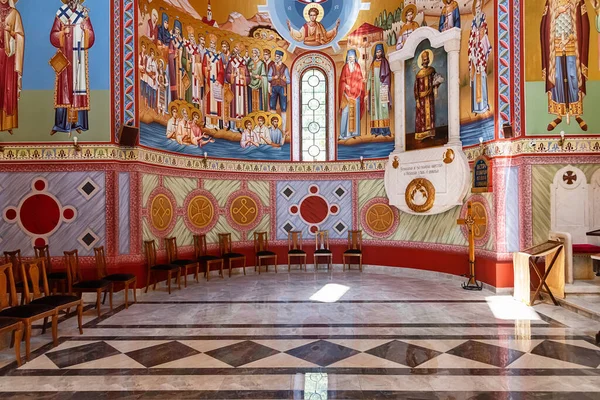 Belgrado Serbia Agosto 2021 Interior Iglesia San Alejandro Nevski Esta — Foto de Stock