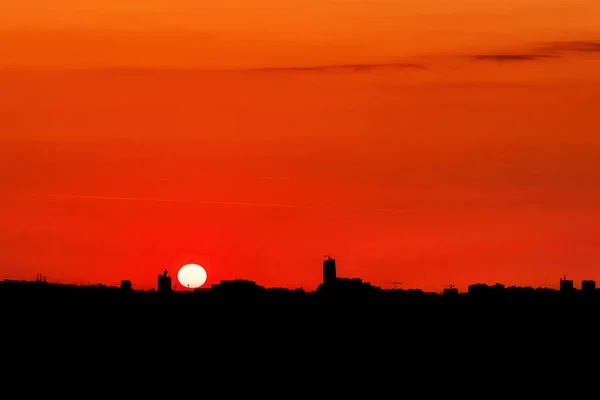 Nascer Sol Panorama Cidade Belgrado Sérvia — Fotografia de Stock