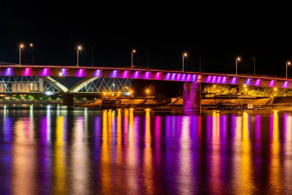 Novi Sad Serbia August 2021 Rainbow Bridge Novi Sad Serbia — Stock Photo, Image