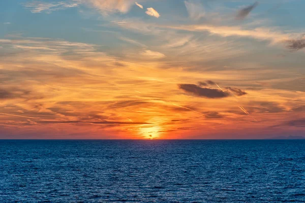 Puesta Sol Mar Adriático Montenegro — Foto de Stock