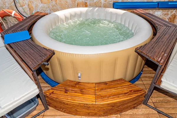 Stock image Hot Tub at a Luxury Resort at sea. 