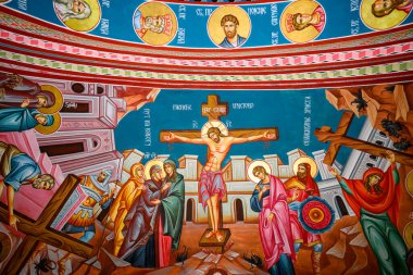 Novi Sad, Sırbistan - 2 Kasım 2025: Fruska Gora, Sırbistan 'daki Staro Hopovo Manastırı İçişleri.