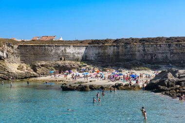Tarifa, İspanya - 3 Ağustos 2024: Tarifa Sahili İspanya 'nın güneyinde