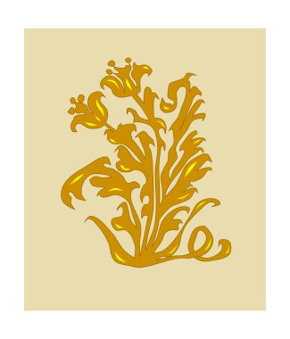 soyut çiçek desenli