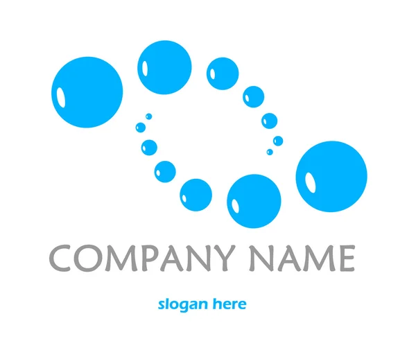 Logotipo azul com bolhas — Vetor de Stock