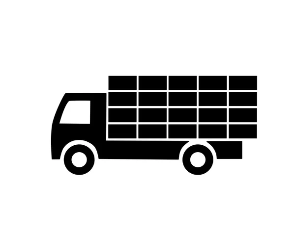 Black lorry silhouette — Stock Vector