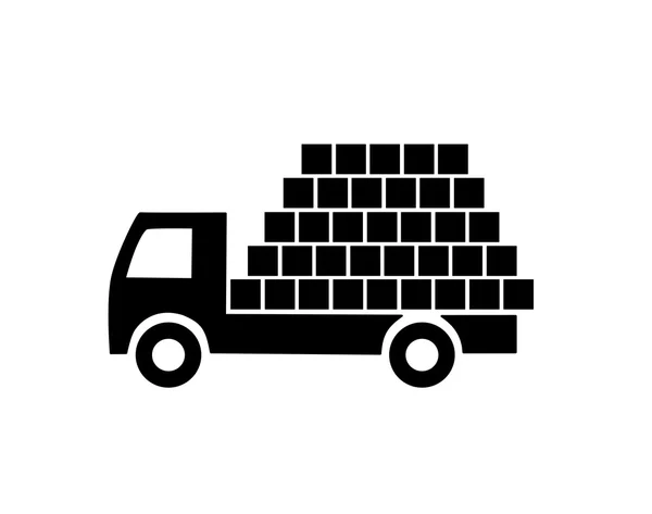 Black lorry silhouette — Stock Vector