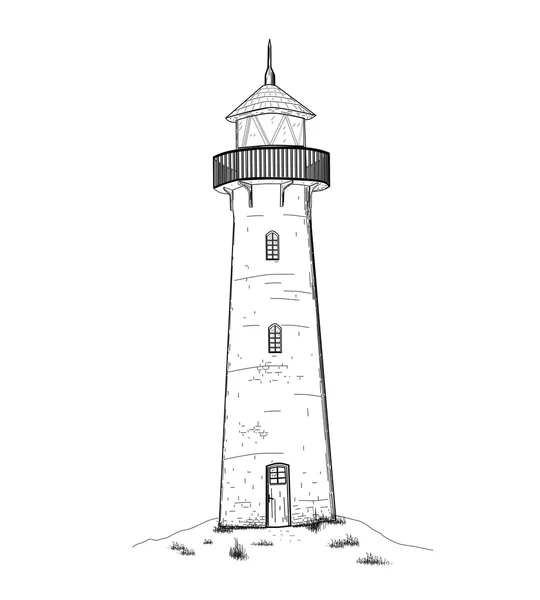 Phare sur fond blanc — Image vectorielle