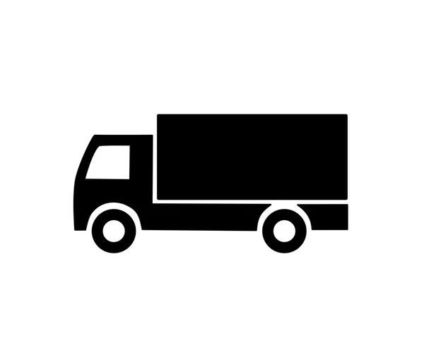 Zwarte vrachtwagen silhouet — Stockvector