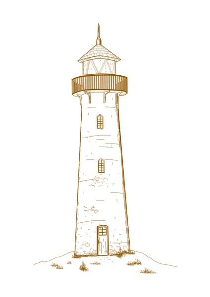 Phare sur fond blanc — Image vectorielle