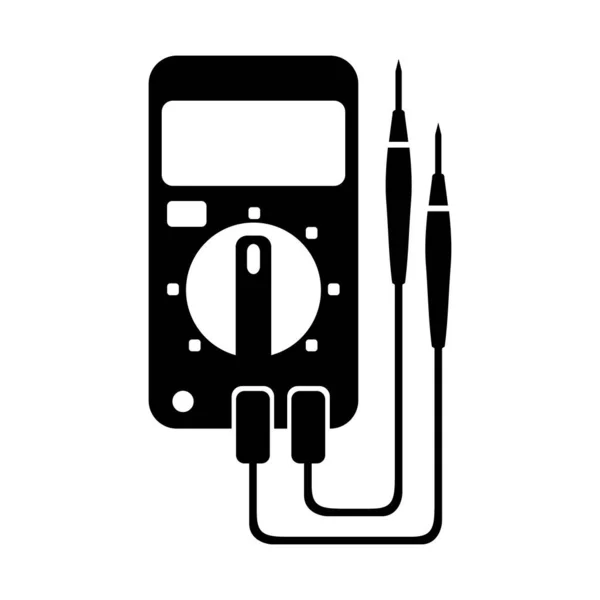 Digitales Multimeter Elektrisches Messgerät Icon Multimeter Schwarz Auf Weißem Hintergrund — Stockvektor