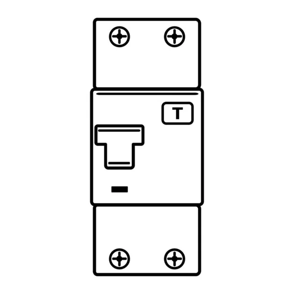 Residueel Stroomvoorziening Pictogram Geïsoleerd Witte Achtergrond — Stockvector