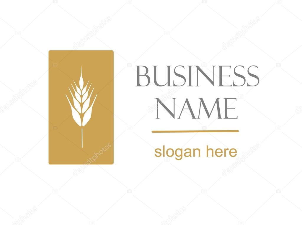 Logo with ear of wheat.