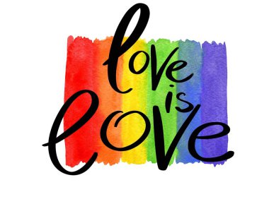 Suluboya klipleri, LDBT gökkuşağı renkleri. El yapımı, sevimli illüstrasyon.