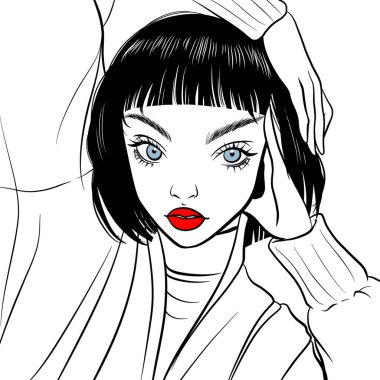 Kısa saçlı bir kız.