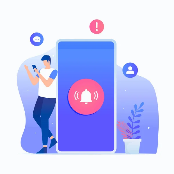 Nuevo Concepto Ilustración Notificación Ilustración Para Sitios Web Landing Pages — Vector de stock