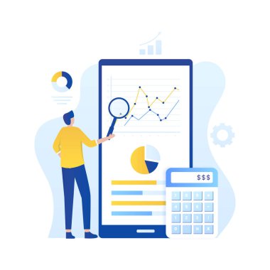 Çevrimiçi denetim illüstrasyon kavramı. Web siteleri, iniş sayfaları, mobil uygulamalar, posterler ve afişler için resim