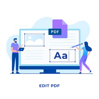 PDF sinekleme illüstrasyon kavramını düzenler. Web siteleri, iniş sayfaları, mobil uygulamalar, posterler ve afişler için resim