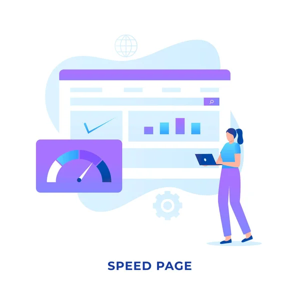 Flat Illustration Site Speed Concept Illustration Websites Landing Pages Mobile — Stockový vektor