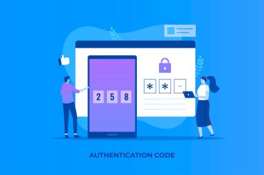 one-time password illustration concept. Illustration for websites, landing pages, mobile applications, posters and banners. clipart