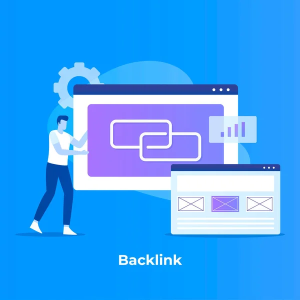 Diseño Plano Del Concepto Ilustración Backlinks Ilustración Para Sitios Web — Archivo Imágenes Vectoriales