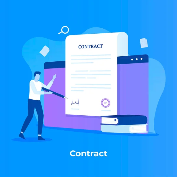 Conception Concept Illustration Contrat Illustration Pour Sites Web Pages Destination — Image vectorielle