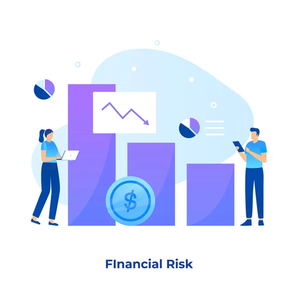 金融リスク図の概念 ウェブサイト ランディングページ モバイルアプリケーション ポスター バナーのイラスト — ストックベクタ