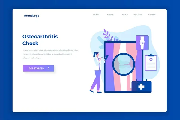 Artrose Check Illustratie Landing Page Concept Illustratie Voor Websites Landingspagina — Stockvector