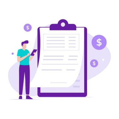 İfade işlem bankası illüstrasyon konsepti takip ediliyor. Web siteleri, iniş sayfaları, mobil uygulamalar, posterler ve afişler için resimler