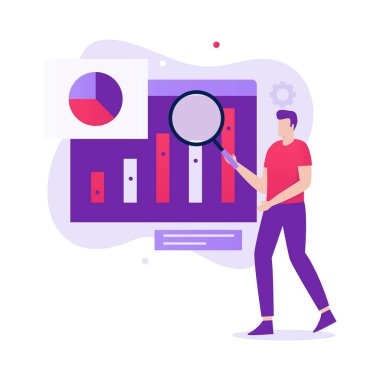 İş analizi çizim tasarımı konsepti. Web siteleri, iniş sayfaları, mobil uygulamalar, posterler ve afişler için resimler