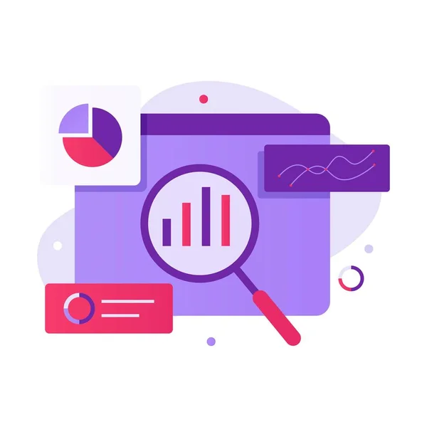 Konsep Analisis Bisnis Desain Datar Ilustrasi Untuk Situs Web Halaman - Stok Vektor