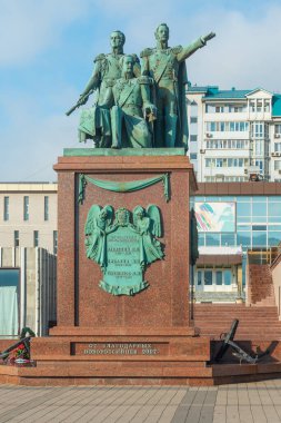 Rusya, 01 / 09 / 2020 Novorossiysk kentinin kurucuları için anıt.
