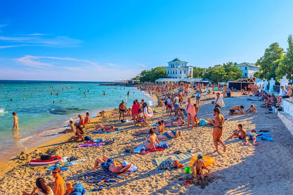 Sandy Beach Resort Town Yevpatoria Evening — Stock Photo, Image