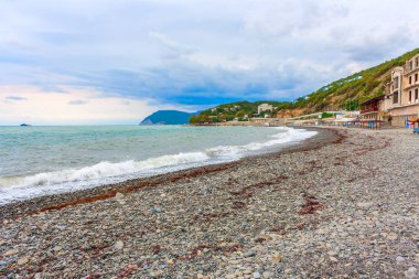 Karadeniz kıyısında ıssız bir sahil.