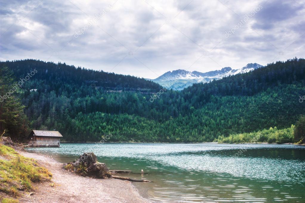 Austrian landscape - small lake in the Alps