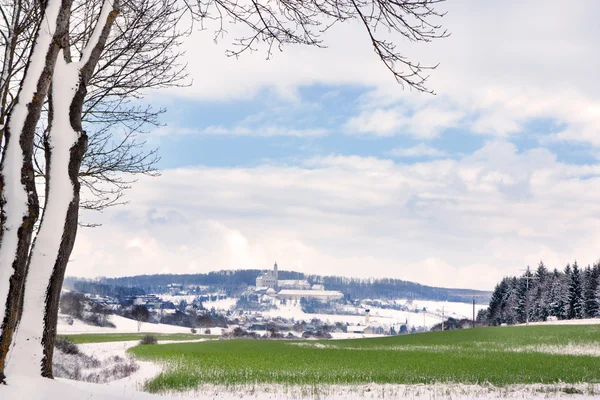 Neresheim met de abdij in de winter — Stockfoto