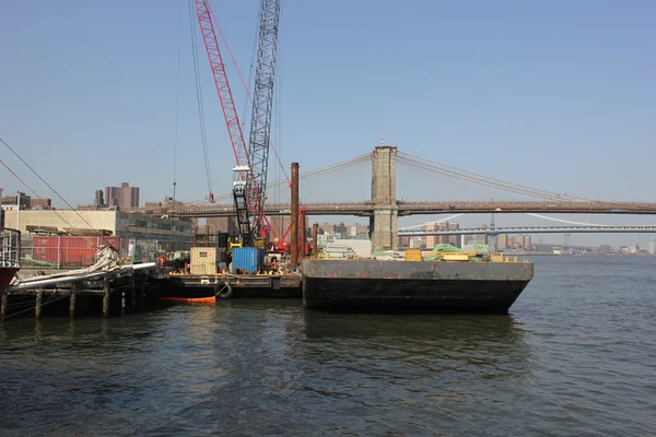 South Street Seaport w trakcie budowy po huraganie Sandy — Zdjęcie stockowe