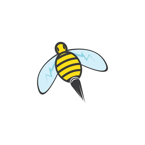 Honey Bee Template Vector Icon Illustration Design — Stock Vector