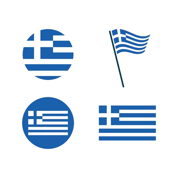 Greece Drapeau Icône Vectoriel Illustration Conception Modèle Web — Image vectorielle