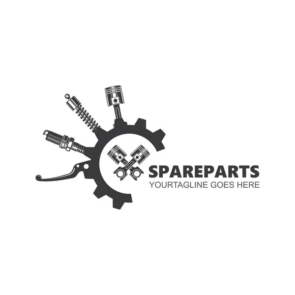 Automotive Spareparts Store Dan Shop Vector Icon Template Desain Ilustrasi - Stok Vektor