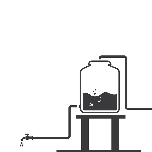 Plumbing Water Tank Vector Icon Illustration Design Template — Stock Vector