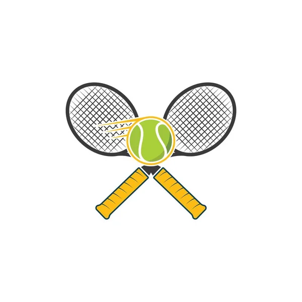 Badge Balle Tennis Icône Vectoriel Illustration Conception Modèle Web — Image vectorielle