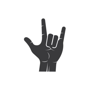 Metal el hareketi simgesi vektör çizim şablonu ağı