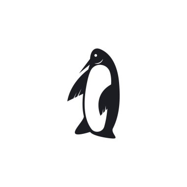 penguen simgesi vektör illüstrasyon şablonu ağı