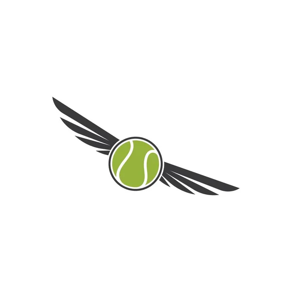 Ailes Balle Tennis Icône Vectoriel Illustration Conception Modèle Web — Image vectorielle
