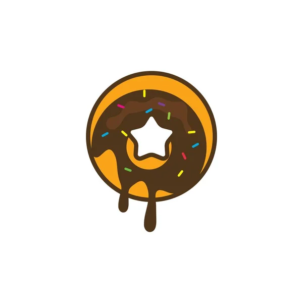 Donuts Vector Icono Diseño Ilustración Del Logotipo — Vector de stock