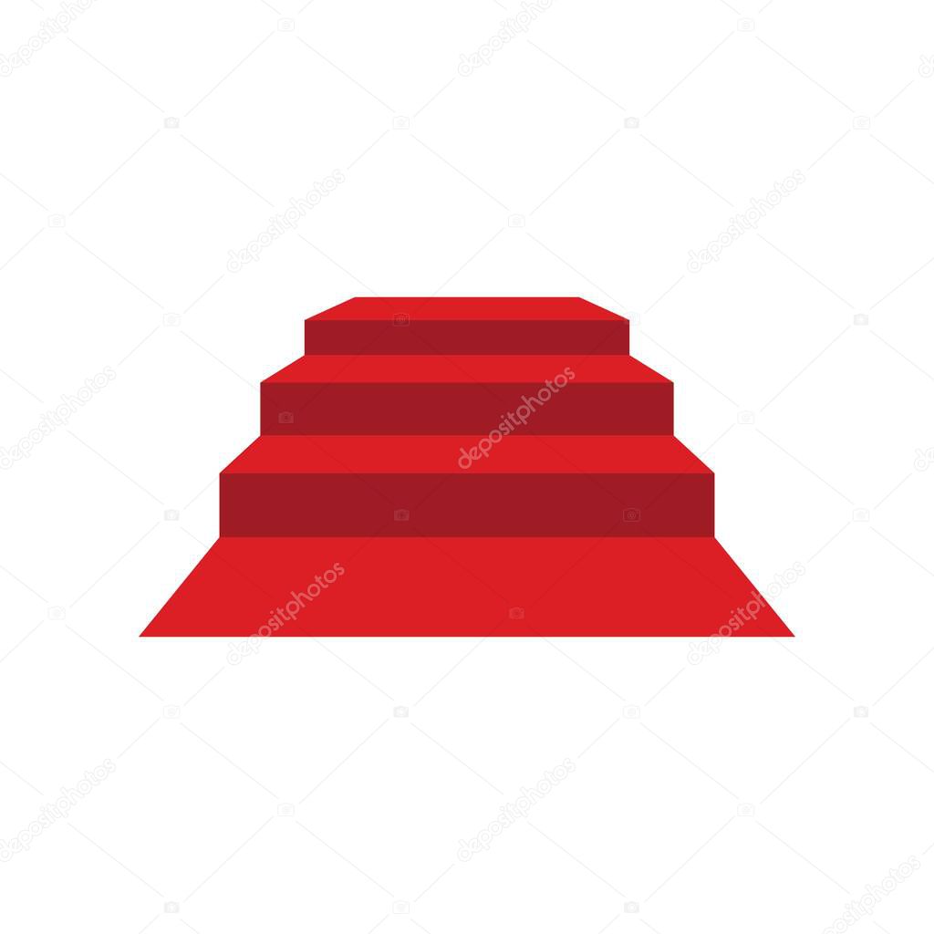 red carpet upstairs vector illustration design template web  