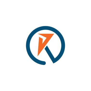 R veya k harfi simge iş vektör tasarım şablonu